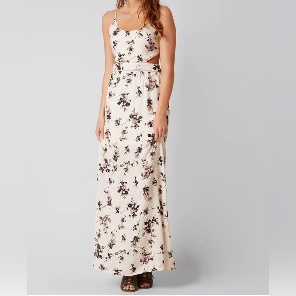 Honey punch cream floral maxi dress